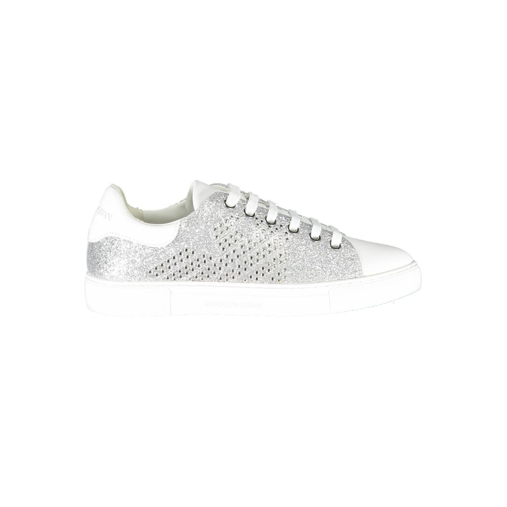 Silver Polyester Women Sneaker