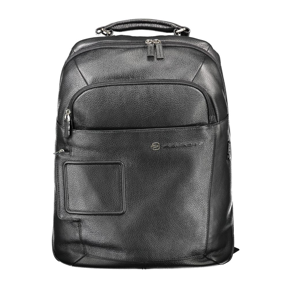 Schwarzer Leder Herren Rucksack