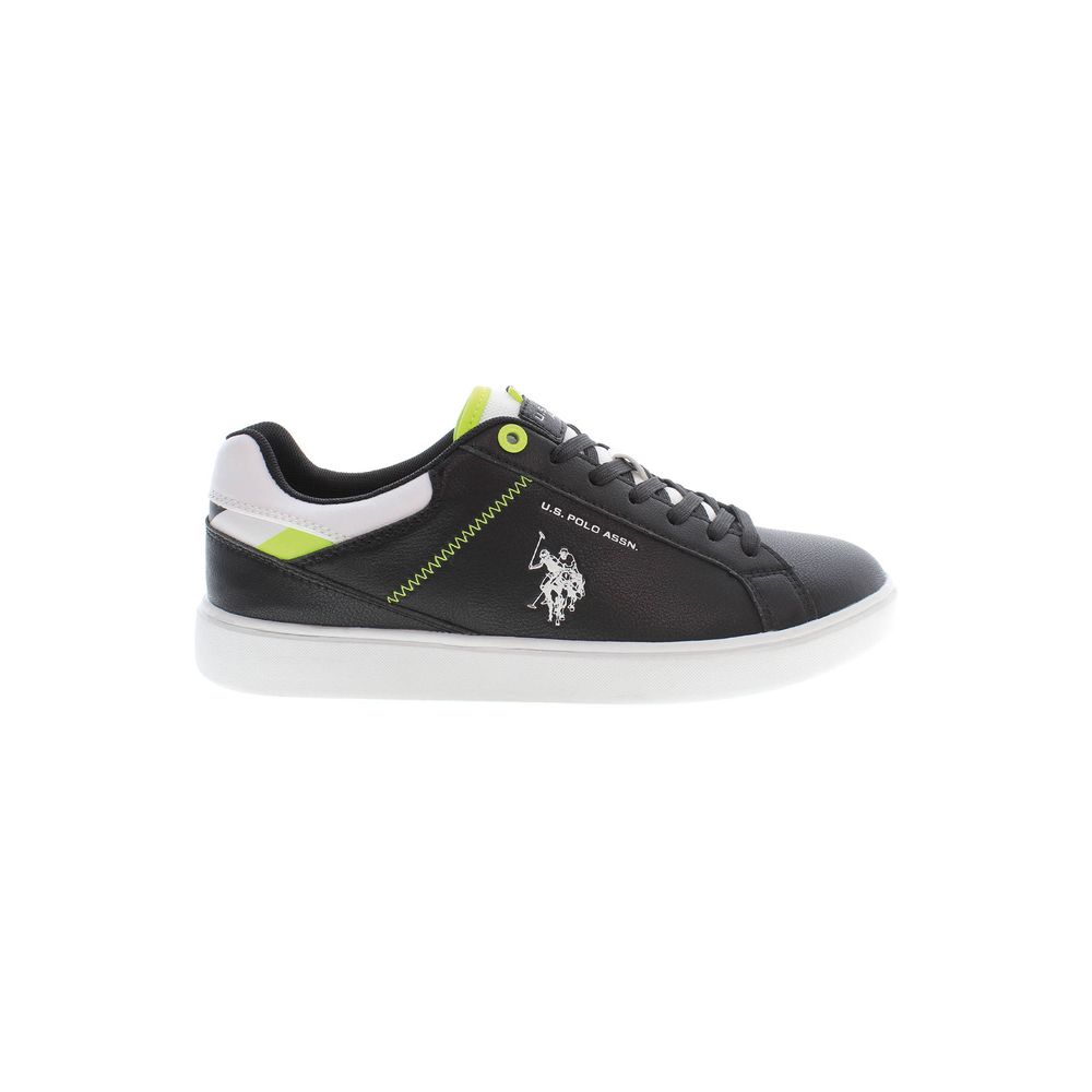 Black Polyester Men Sneaker