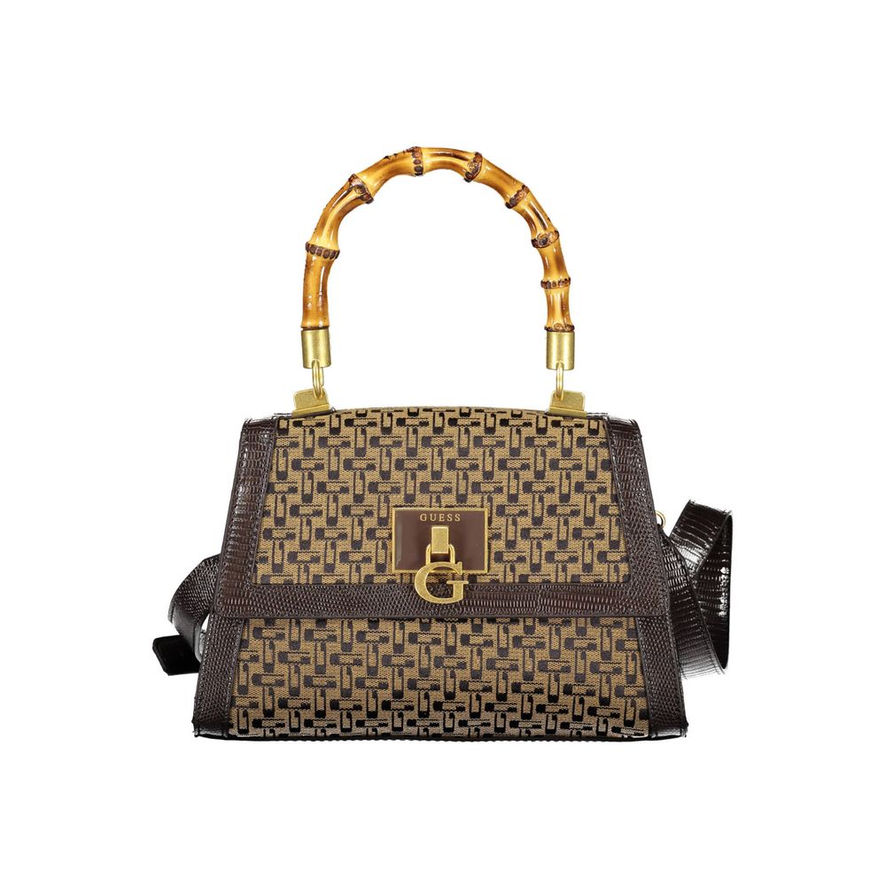 Borsa a mano in cotone marrone