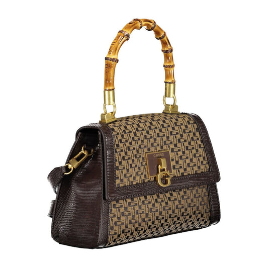 Borsa a mano in cotone marrone