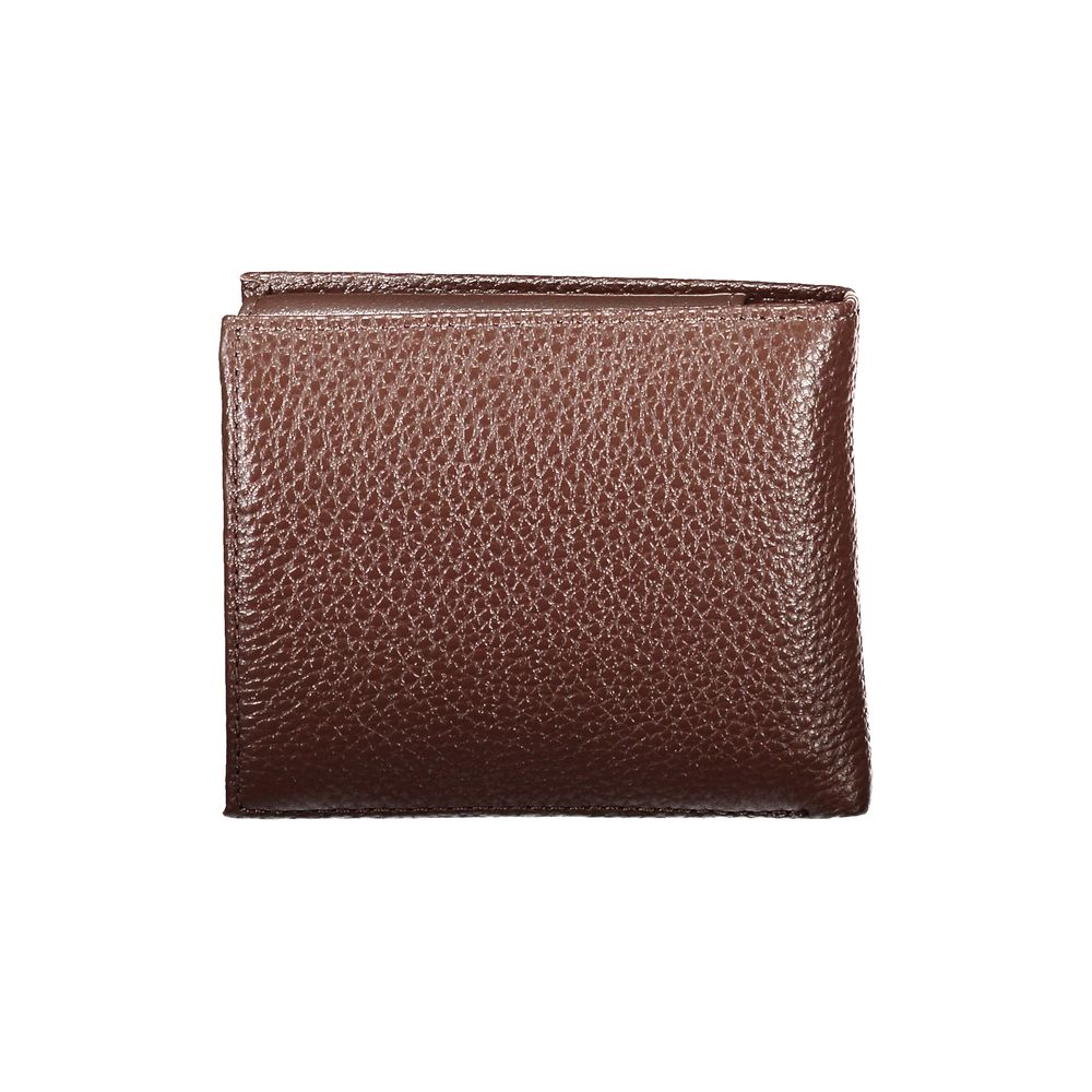 Elegante portafoglio bifold in pelle marrone