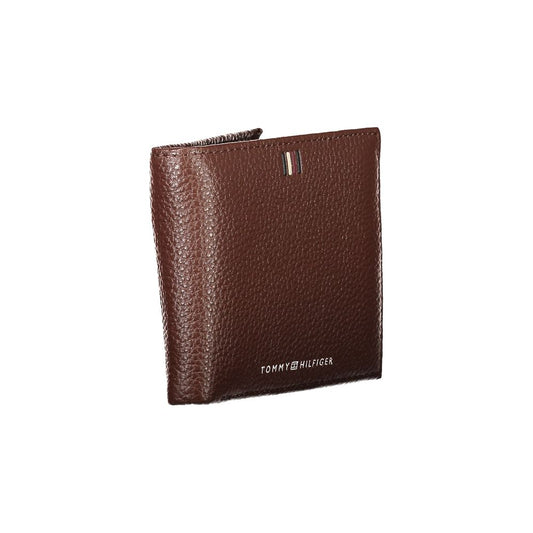 Elegante portafoglio bifold in pelle marrone