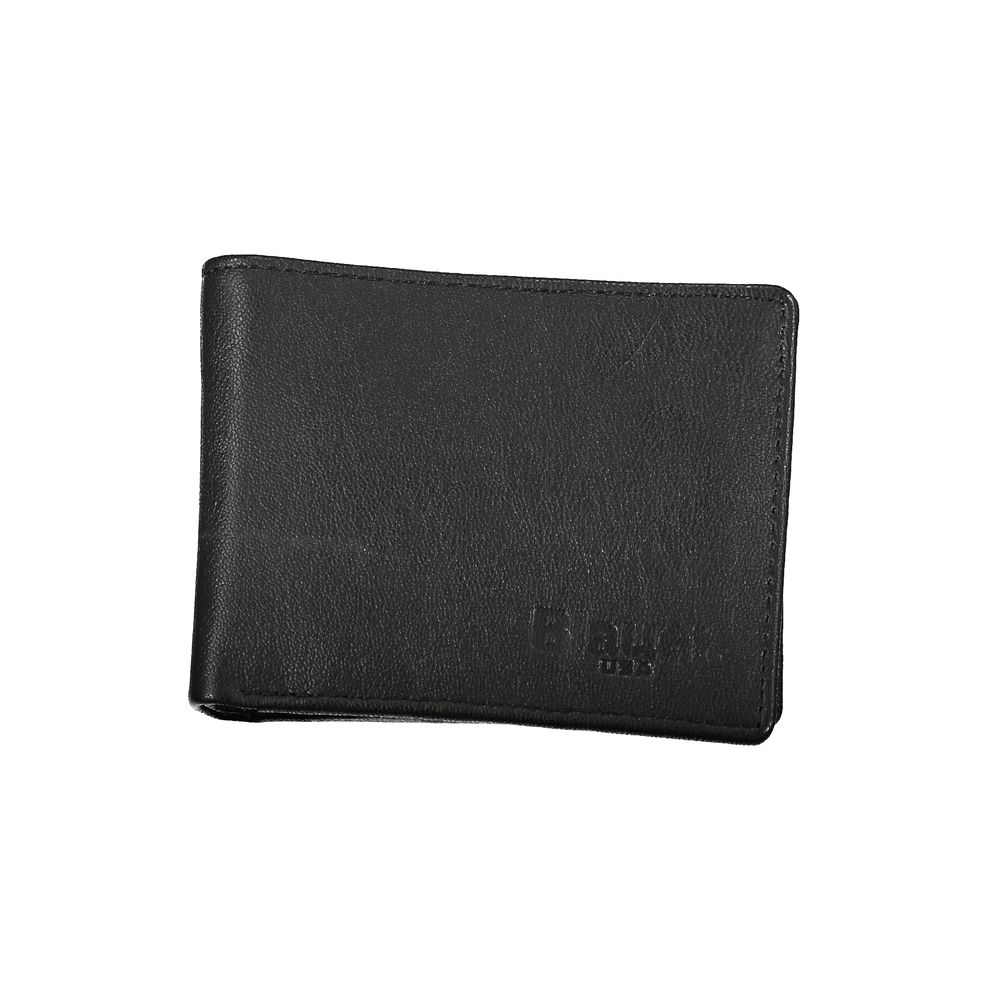 Elegante schwarze Lederbrieftasche mit zwei Fächern