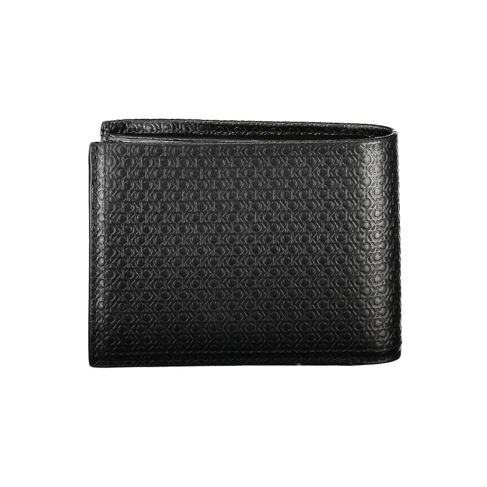 Portafoglio bifold in pelle nera elegante con blocco RFID