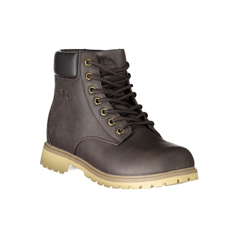 Brown Polyester Men Boot