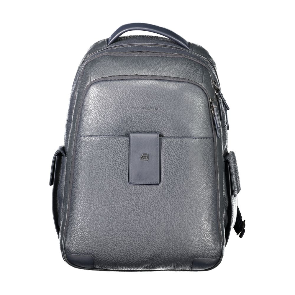 Blauer Leder Herren Rucksack