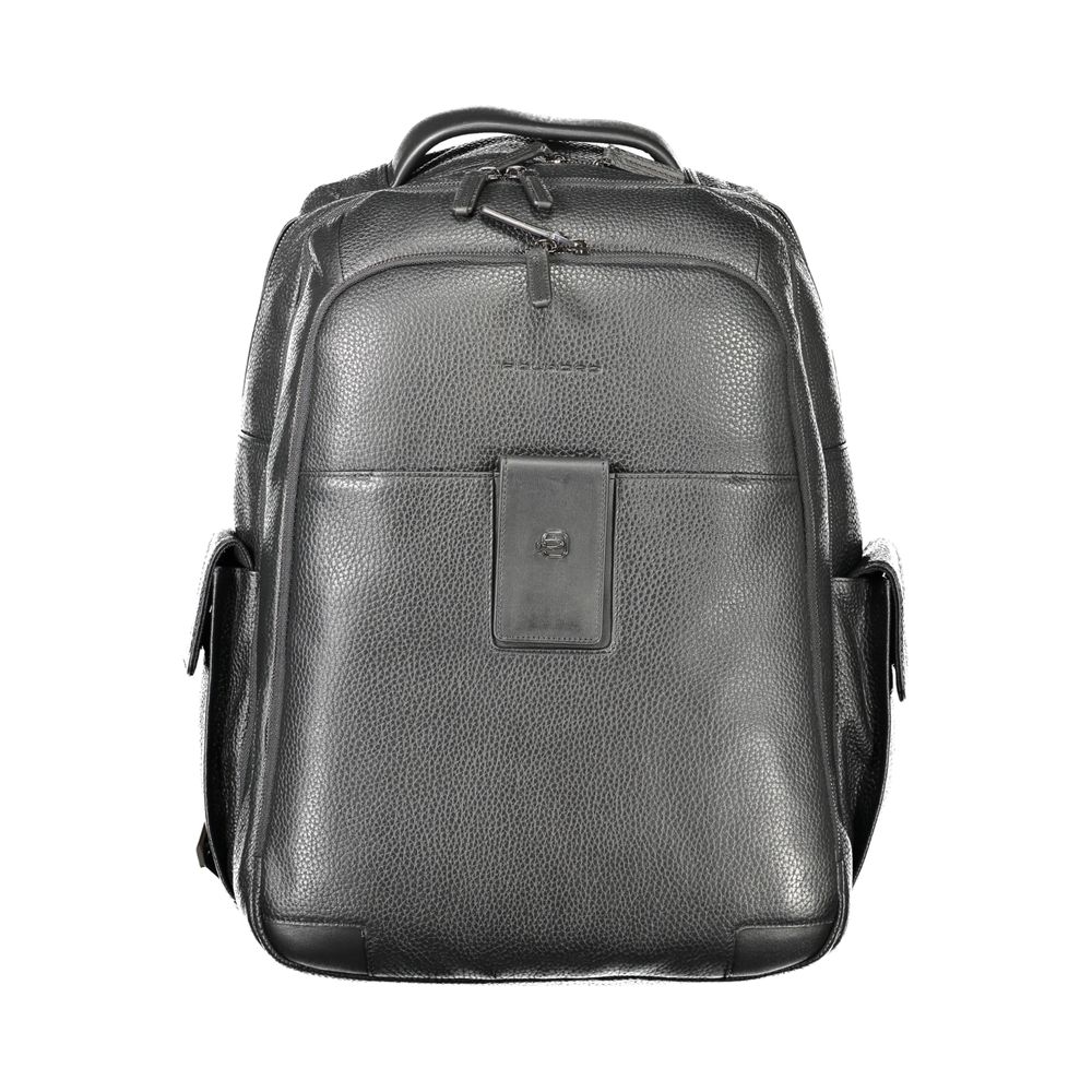 Schwarzer Leder Herren Rucksack