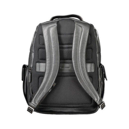 Schwarzer Leder Herren Rucksack