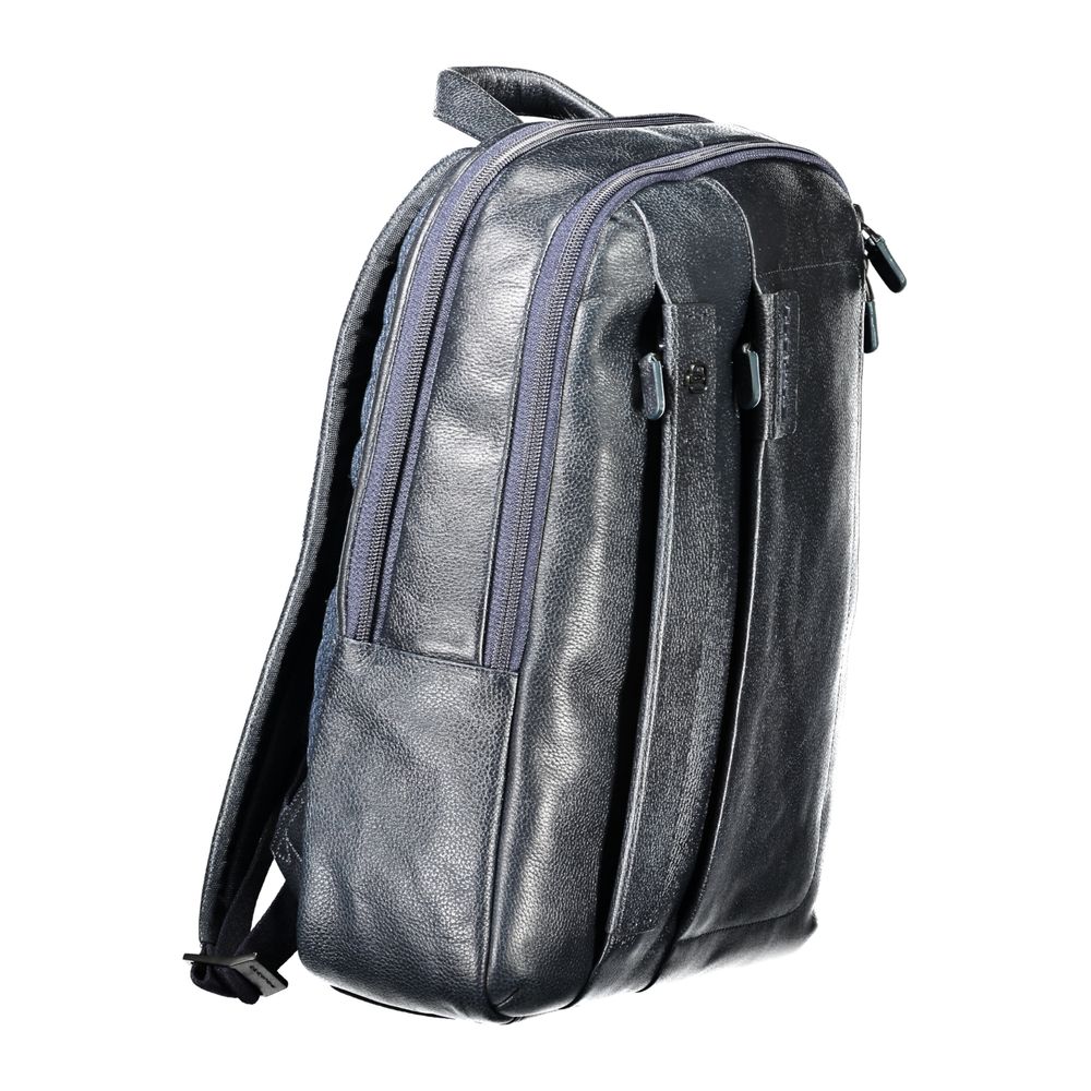 Blauer Leder Herren Rucksack