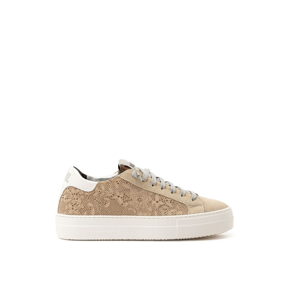 Beige Ledersneaker