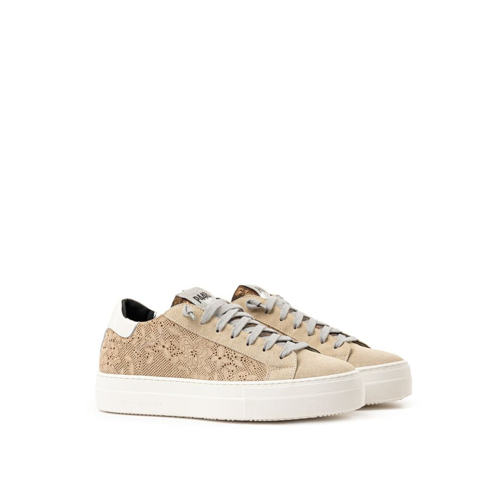 Sneaker in pelle beige