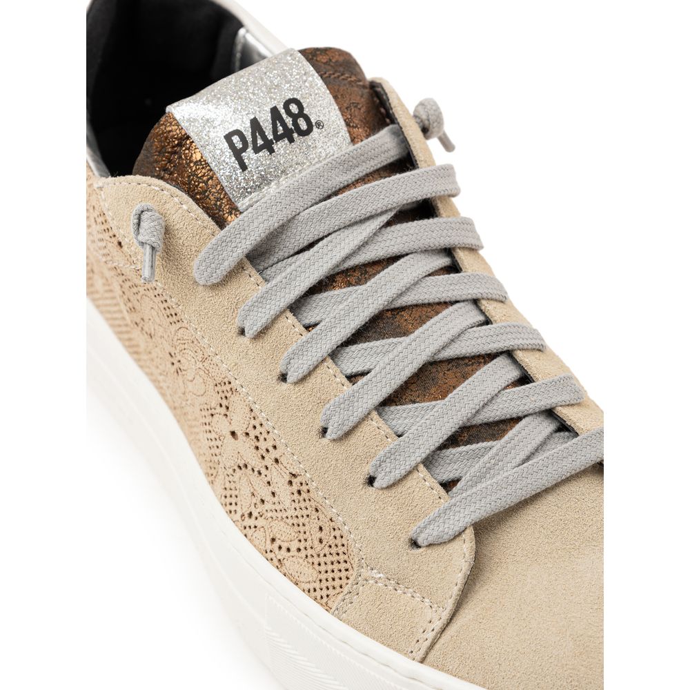 Beige Ledersneaker