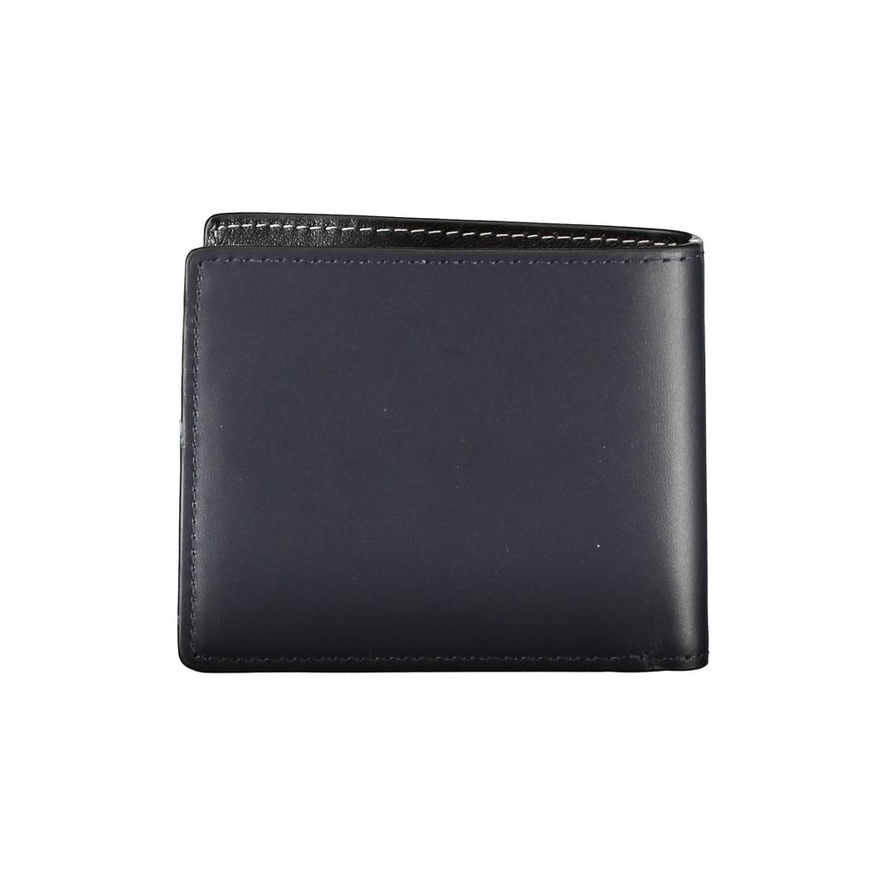 Elegante portafoglio bifold in pelle blu