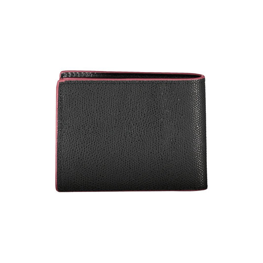 Elegante portafoglio bifold in pelle con dettagli a contrasto