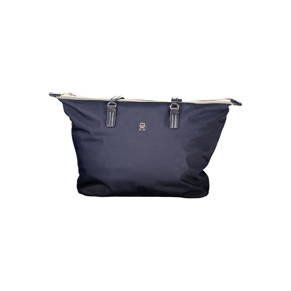 Blaue Damenhandtasche aus recyceltem Polyester