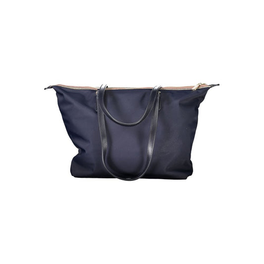 Blaue Damenhandtasche aus recyceltem Polyester