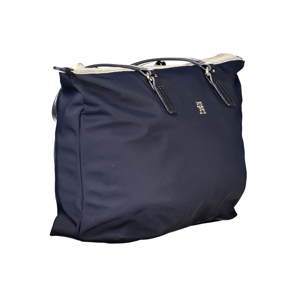 Blaue Damenhandtasche aus recyceltem Polyester
