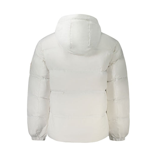 Weiße Polyester Herrenjacke