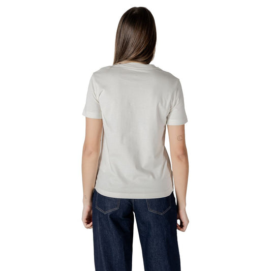 Top e T-shirt in cotone color crema