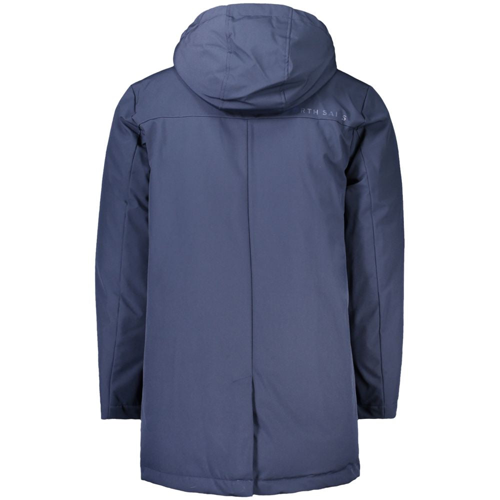 Blue Polyester Men Jacket