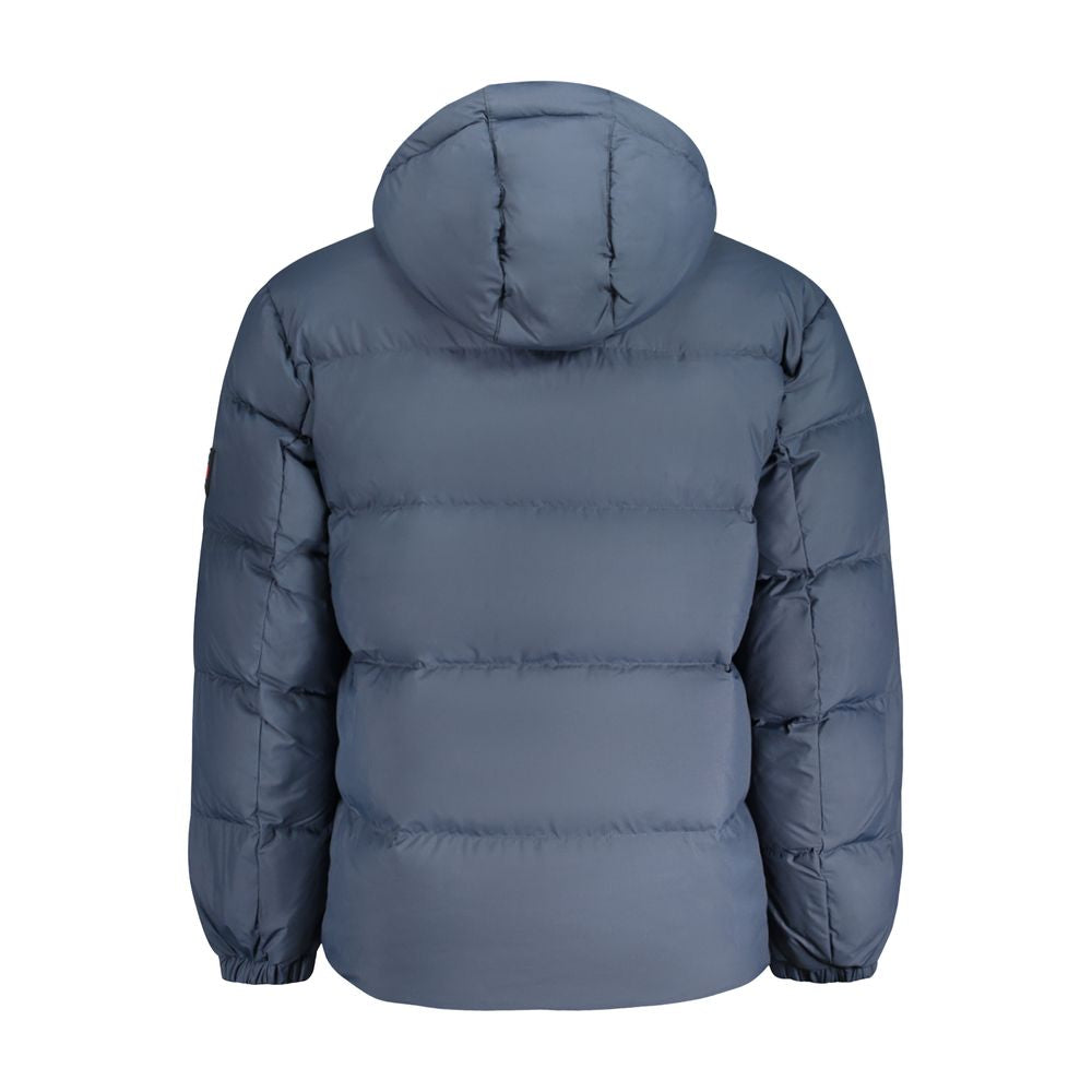 Blue Polyester Men Jacket