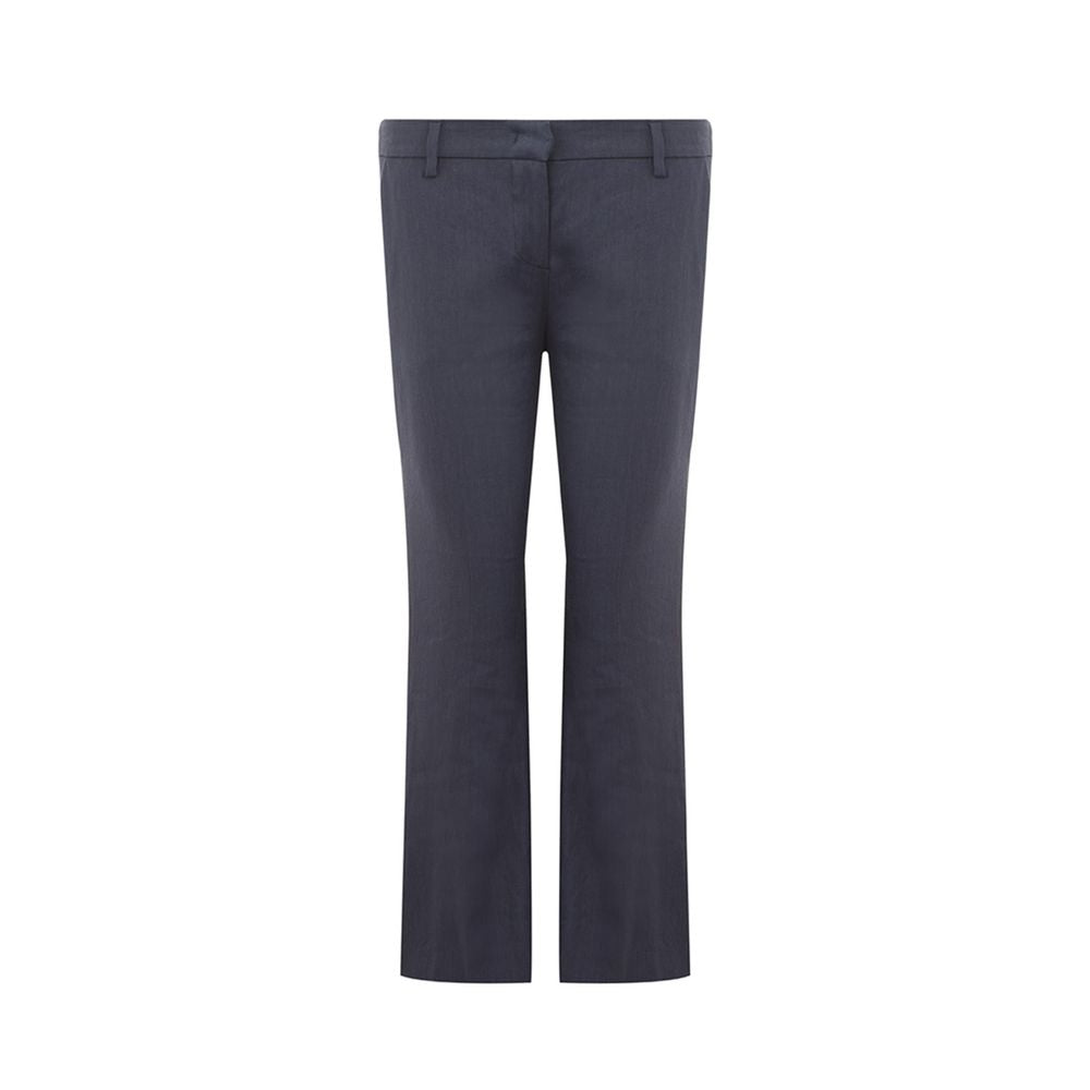 Pantaloni eleganti in lino blu