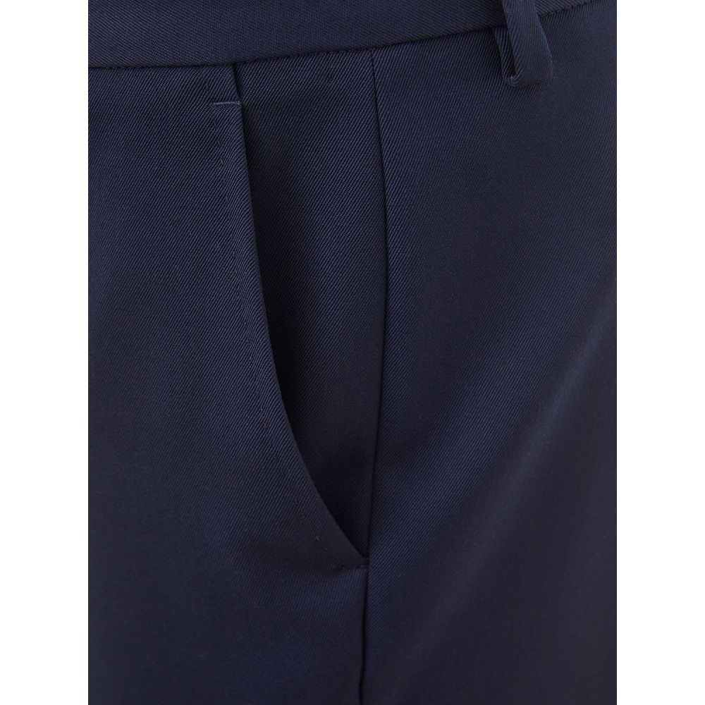 Pantaloni eleganti in lana blu per donna