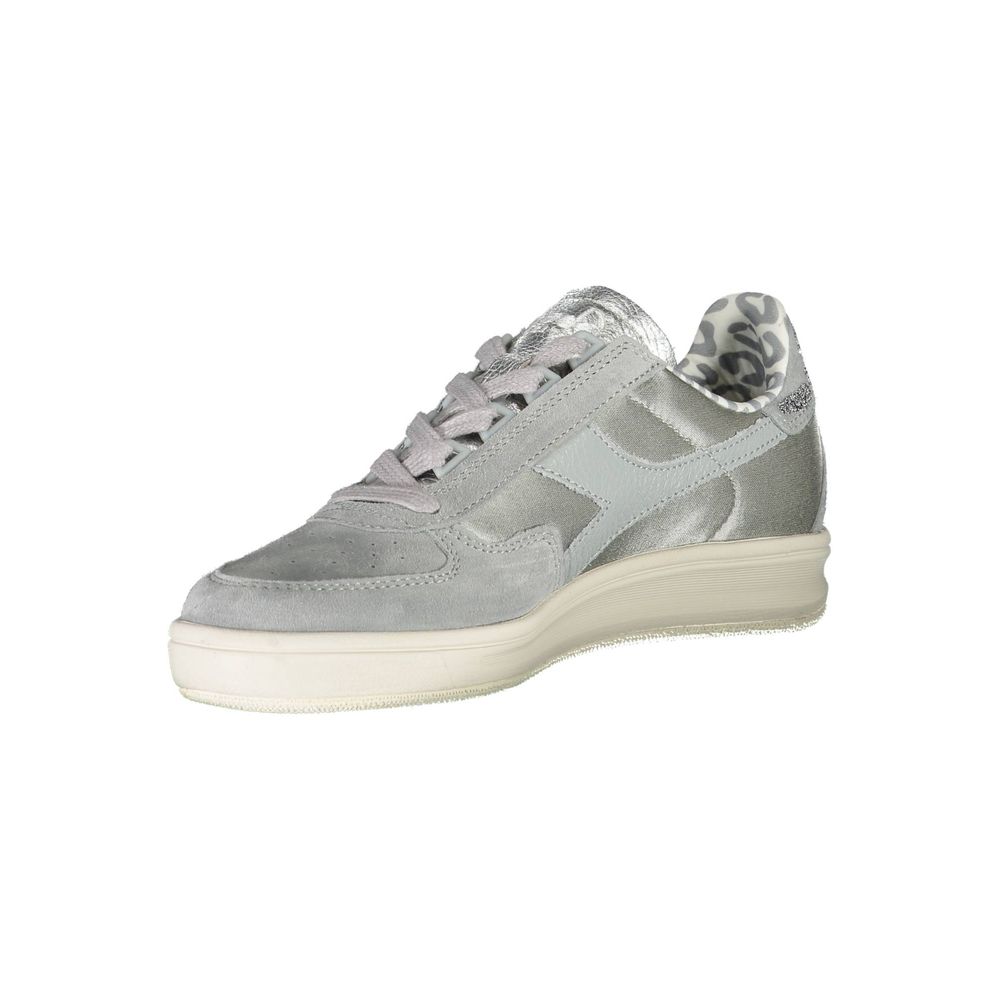 Gray Leather Women Sneaker