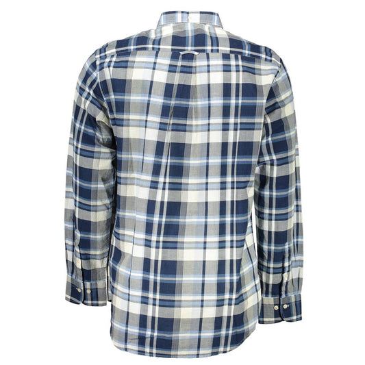 Blue Cotton Men Shirt