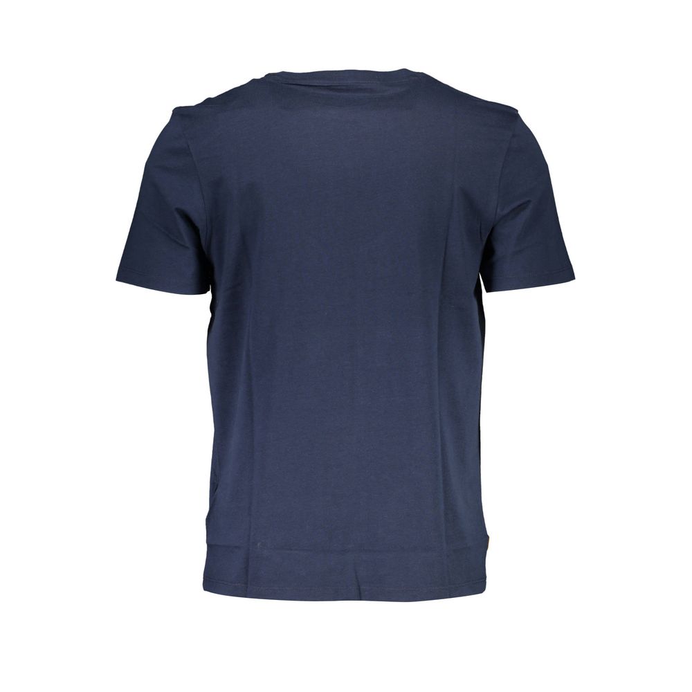 Blue Cotton Men T-Shirt