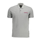 Gray Cotton Men Polo Shirt