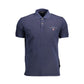 Blue Cotton Men Polo