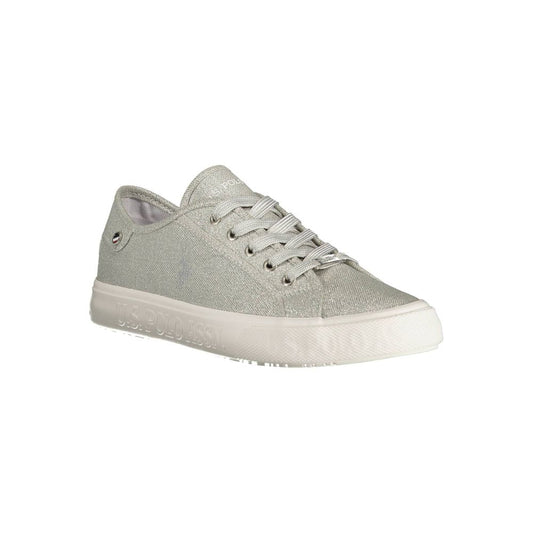 Silver Polyester Women Sneaker