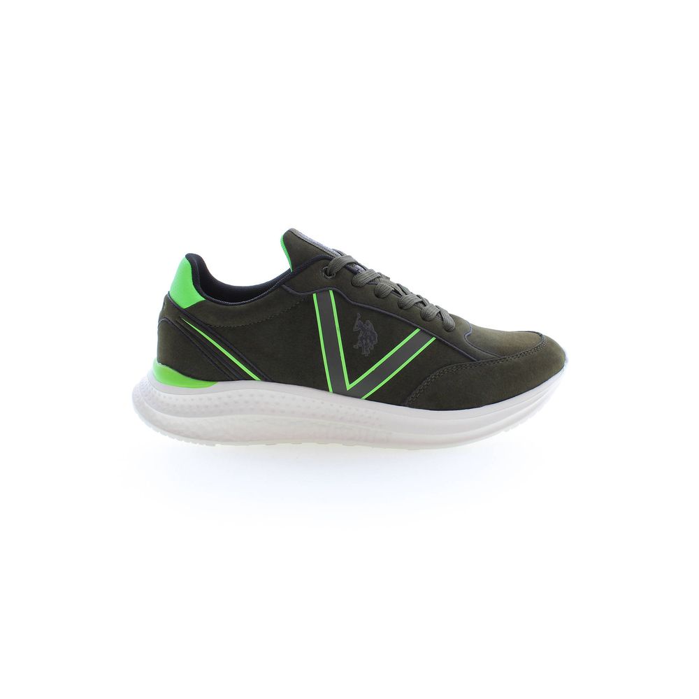 Green Polyester Men Sneaker