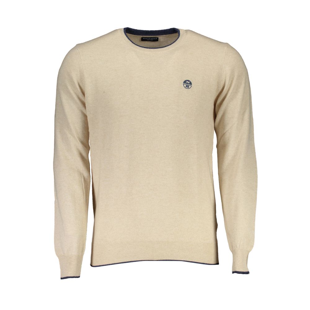 Beige Wool Men Sweater