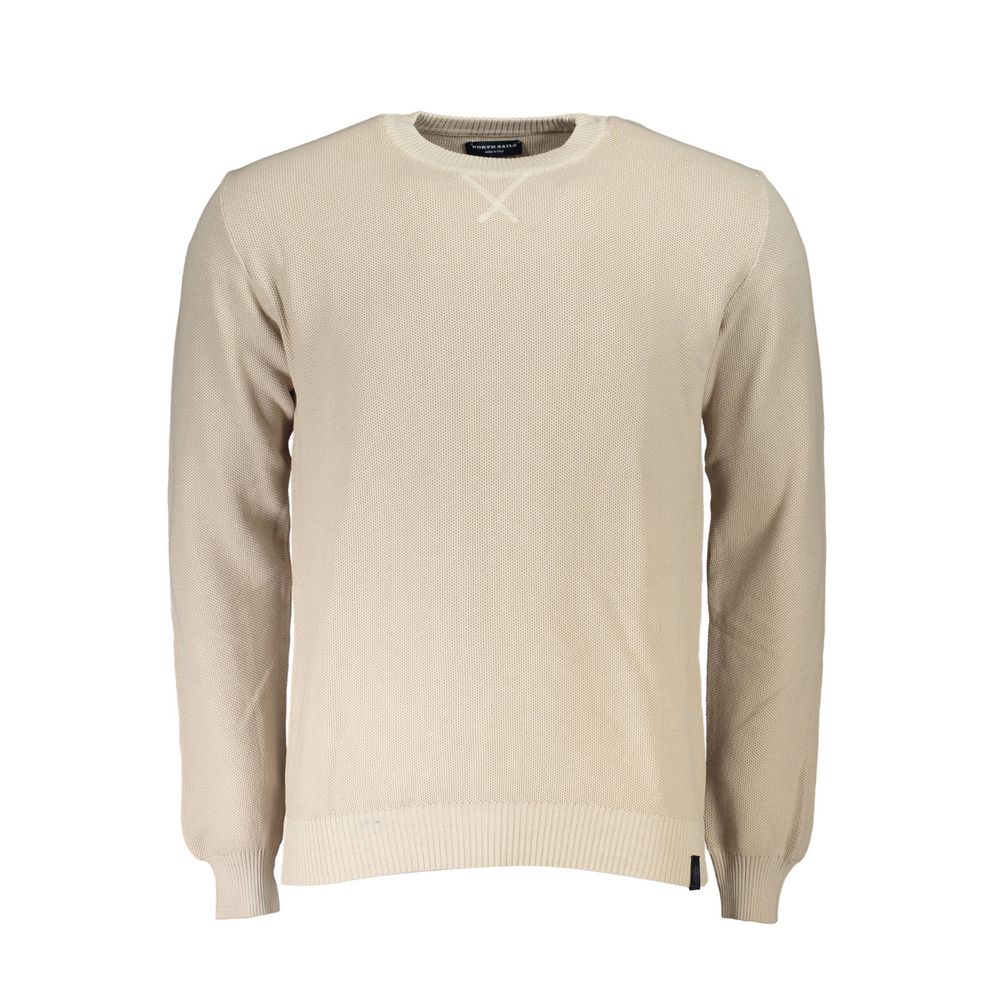 Beige Cotton Men Sweater