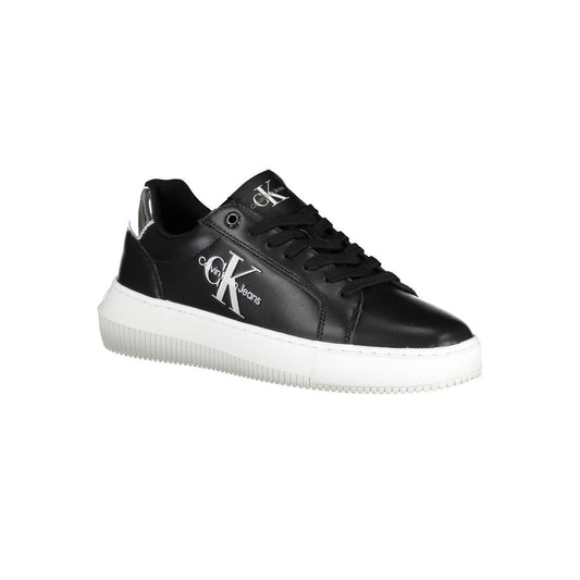 Black Leather Women Sneaker