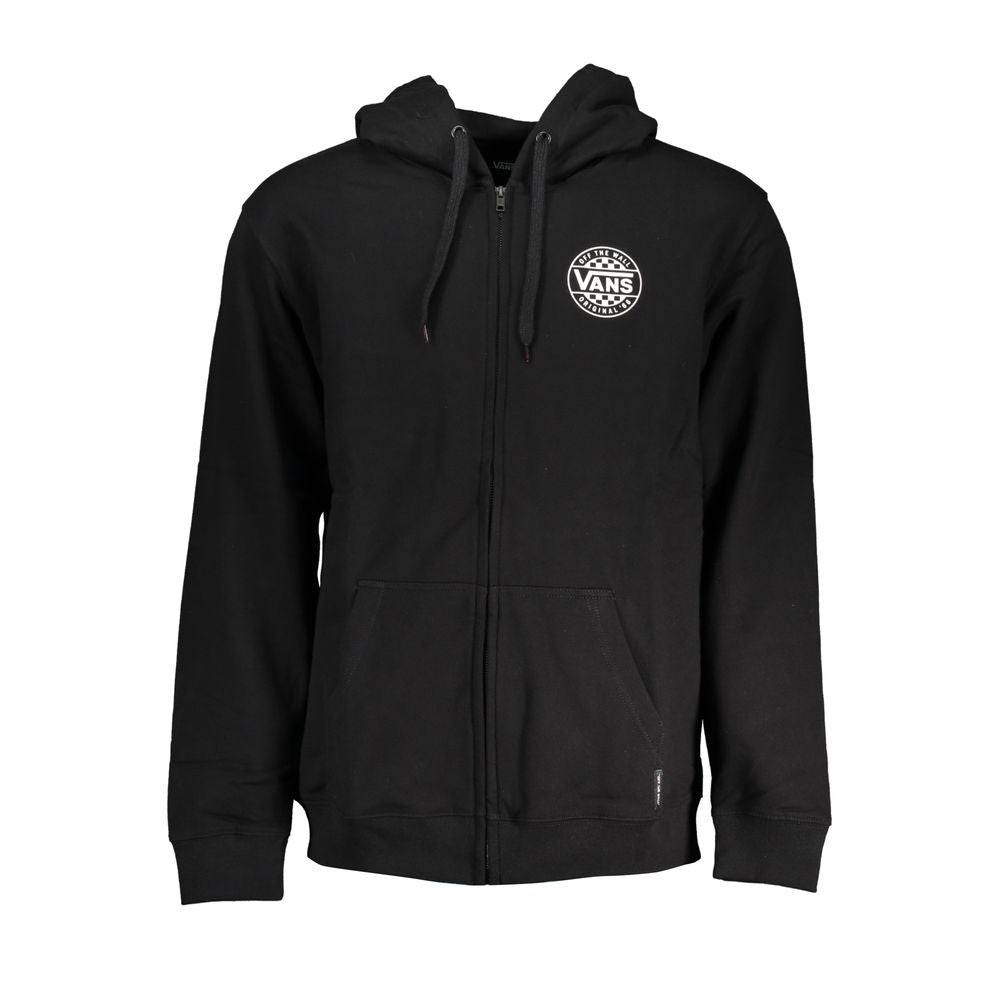 Sleek Black Zip Hoodie with Logo Print