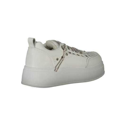 White Polyethylene Women Sneaker