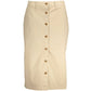 Beige Cotton Women Skirt