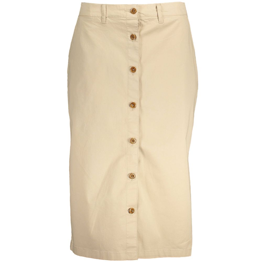 Beige Cotton Women Skirt