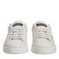 Dolce & Gabbana White Black Logo Portofino Men Sneaker Shoes
