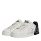 Dolce & Gabbana White Black Logo Portofino Men Sneaker Shoes