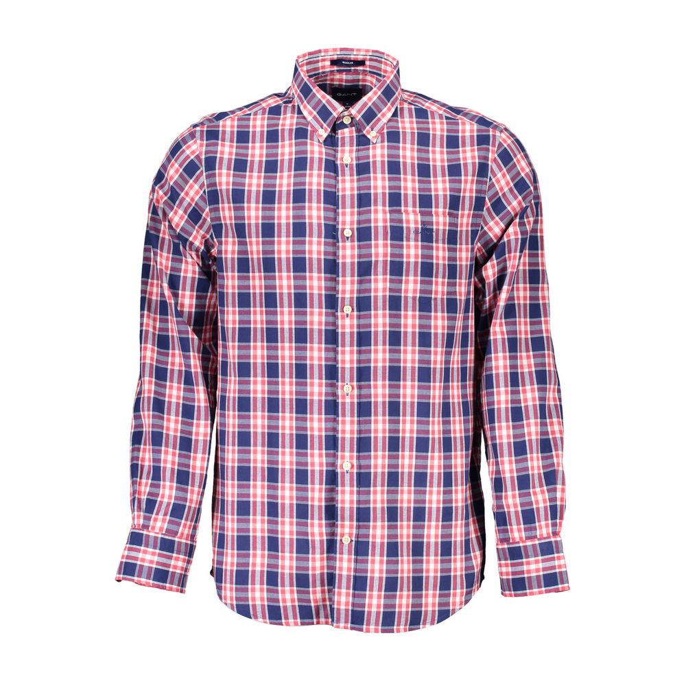 Camicia da uomo in cotone blu