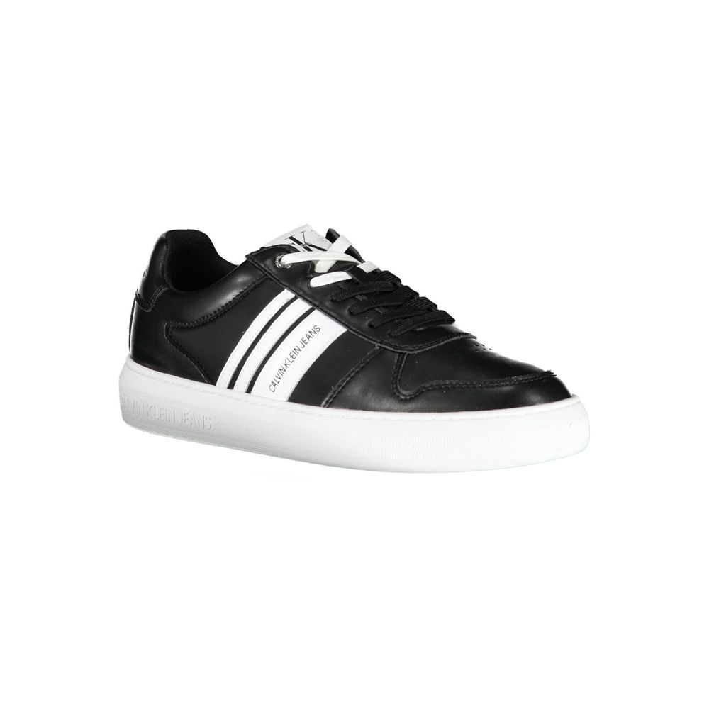 Black Polyester Men Sneaker