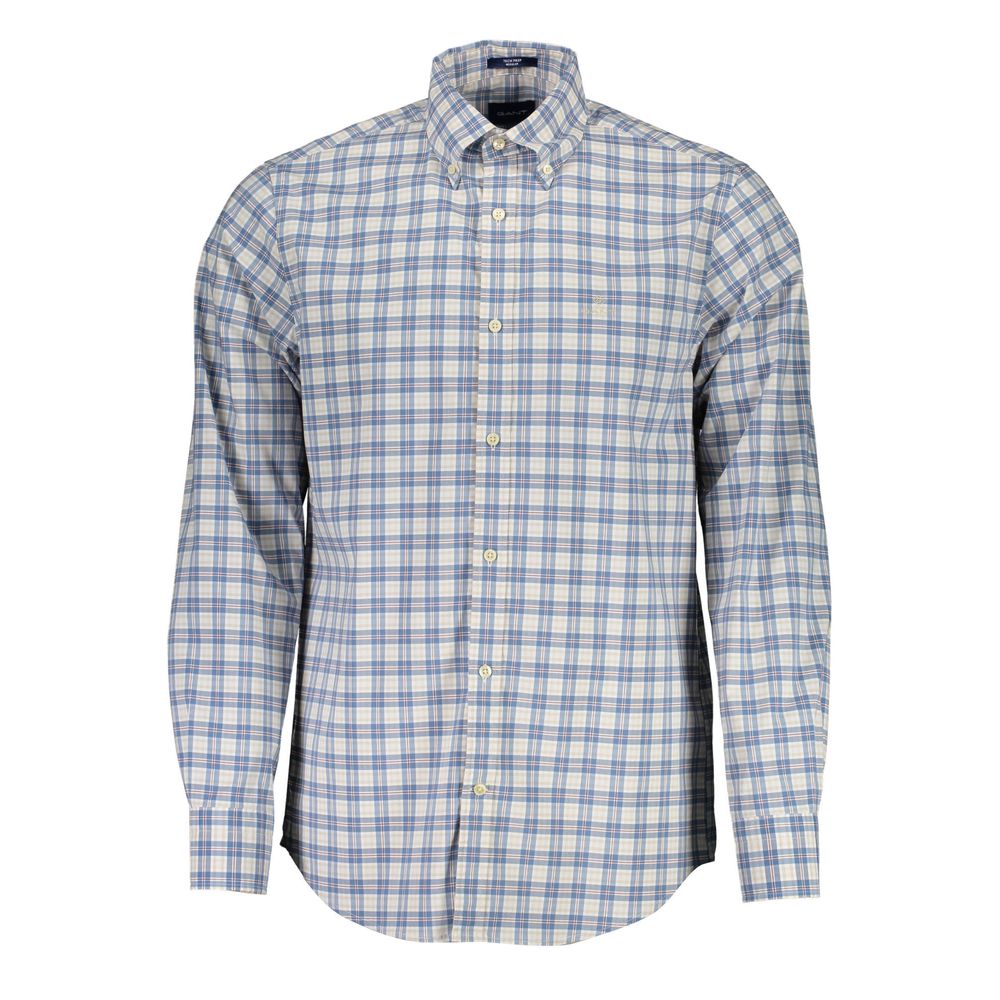 Camicia da uomo in cotone blu