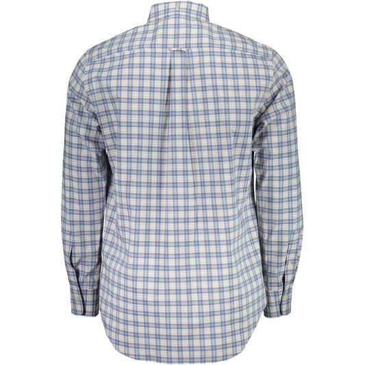 Camicia da uomo in cotone blu