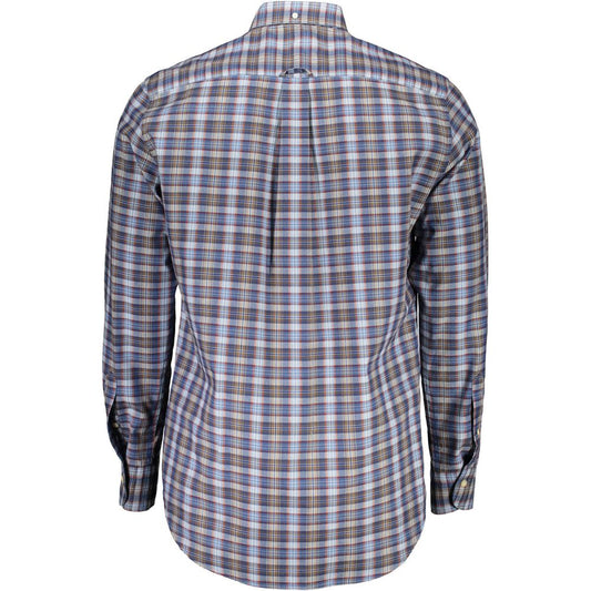 Camicia da uomo in cotone blu