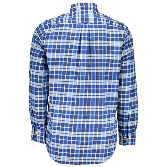 Camicia da uomo in cotone blu